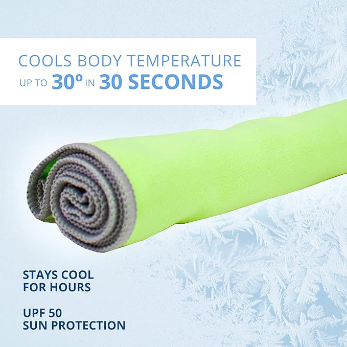 FROGG TOGGS Chilly Pad Pro Soft Microfiber Instant Cooling Towel, Machine Washable, 33”x10.5”