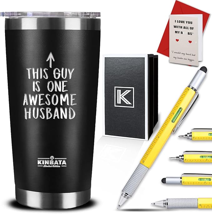 Birthday Gifts for Husband from Wife-Fathers Day Unique Gifts for Him Best Anniversary Basket Gifts for Men Who has Everything Funny Gift Ideas Unique Presents Sets29