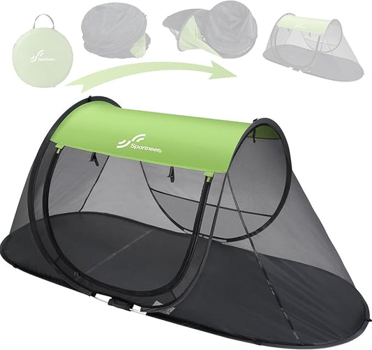 Sportneer Pop-Up Mosquito Net Tent, Portable Foldable Mosquito Tent with Bug Screen Net Adults Kids for Camping Cot, 1 Person Camping Tent for Bed