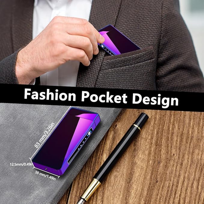 SKRFIRE Electronic Lighter USB Lighters Rechargeable Electric Lighter Plasma Arc Big Flame Cool Lighter with Beautiful Gift Box as Creative Gift (Colour)