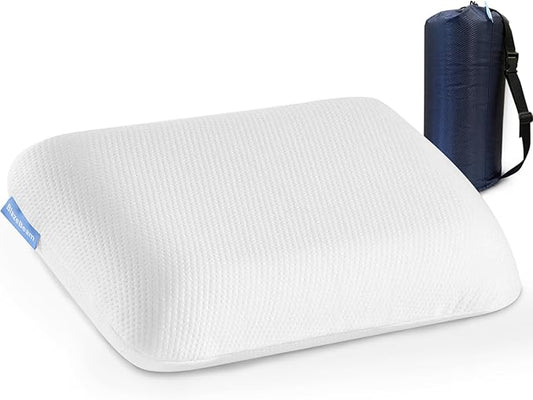 Small Travel Pillow,Memory Foam Travel & Camping Pillow for Adults with Storage Bag,Backpacking, Airplane, Car Travel,Easy to Carry Compact Portable Pillow for Sleeping with Machine Washable Cover