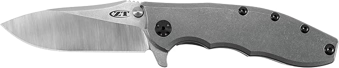 Zero Tolerance Hinderer Pocketknife; 3.5-Inch CPM 20CV Steel Blade, KVT Ball-Bearing Opening System, Flipper, Reversible Deep Carry Clip, Titanium Handle, Made in USA (0562TI)