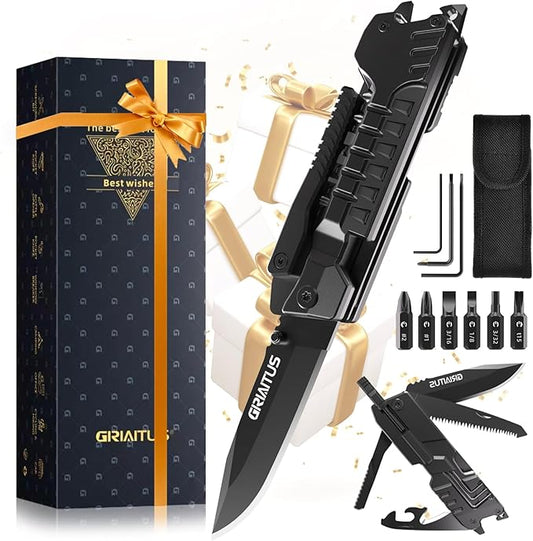 Gifts for Men, Christmas Stocking Stuffers for Dad from Daughter Son, Multitool Knife 17 in 1 EDC Gear Cool Men Gift Unique Birthday Gifts for Dad, Gifts for Him Husband Father Grandpa Camping