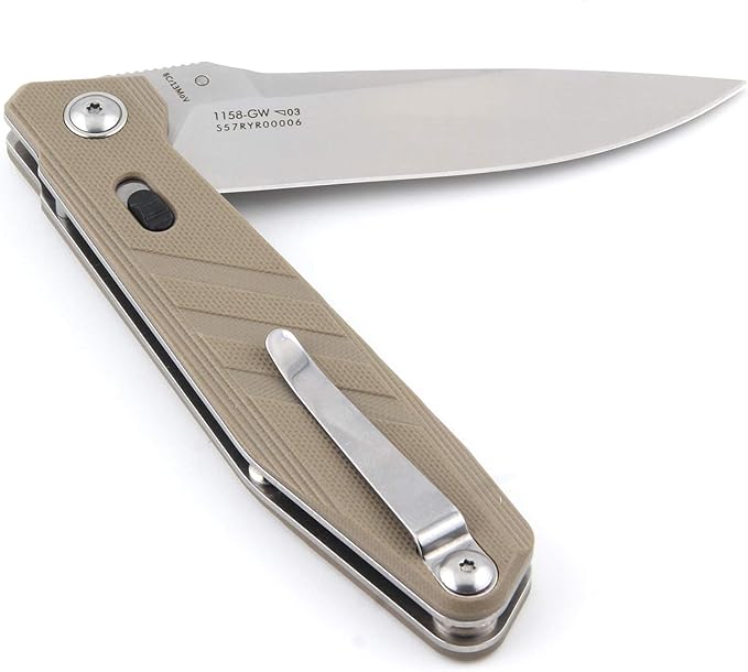Sanrenmu 1158 Pocket Folding Blade Knife 8Cr13 Steel Blade G10 Handle