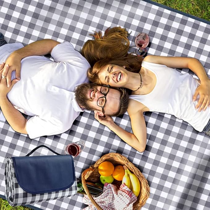 K Y KANGYUN Picnic Blanket|Beach Mat|Picnic Blanket for Indoor and Outdoor, 80" x 57" Sandproof Waterproof Larger Mat for Beach, Travel, Camping, Hiking, Park Grass,Machine Washable, Foldable.