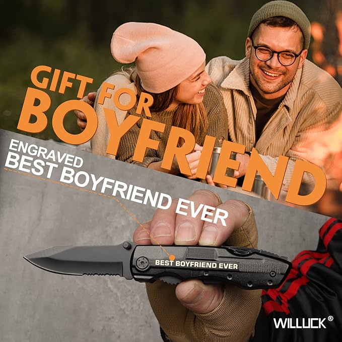 Gifts for Boyfriend, "BEST BOYFRIEND EVER" Multitool Pocket Knife, Boyfriend Valentines Day, Anniversary Valentines Day Birthday Gifts for Boyfriend from Girlfriend