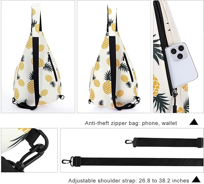 HUA ANGEL Crossbody Sling Bag for Men & Women Lightweight Waterproof Chest Shoulder Bag for Travel Hiking & Everyday Use