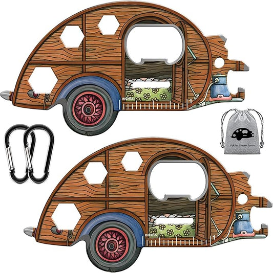 Camping MultiTool 2 Pack,Bottle Opener Stainless Steel Tool Carabiners,Compact Stainless Steel Construction for Hiking, Kayaking, Camping, Travel and Outdoor Camping Gifts for Men Women