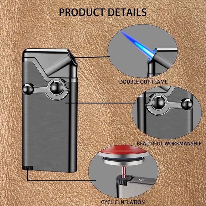 REDBMX Torch Lighter,Refillable Butane Lighter,Jet Lighter,Creative Rocker Cool Lighter,Windproof Portable Lighter Grill Camping Lighter Best Boyfriend Gifts(No Gas) (Black)