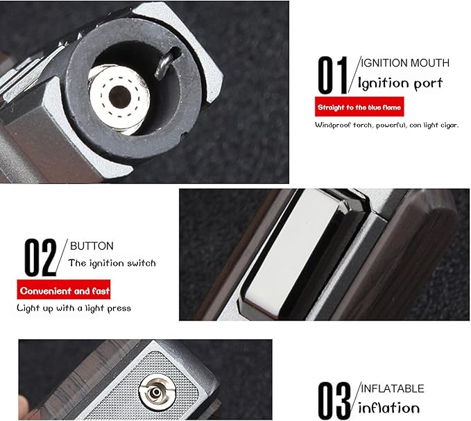 Turbine Torcher Lighter- Solar Torch Butane Lighters,Inflatable Gas Waterproof Windproof Jet Torch Lighter for Candle Camping BBQ Kitchen Windproof - Butane Not Included (A+B - 2PCS)