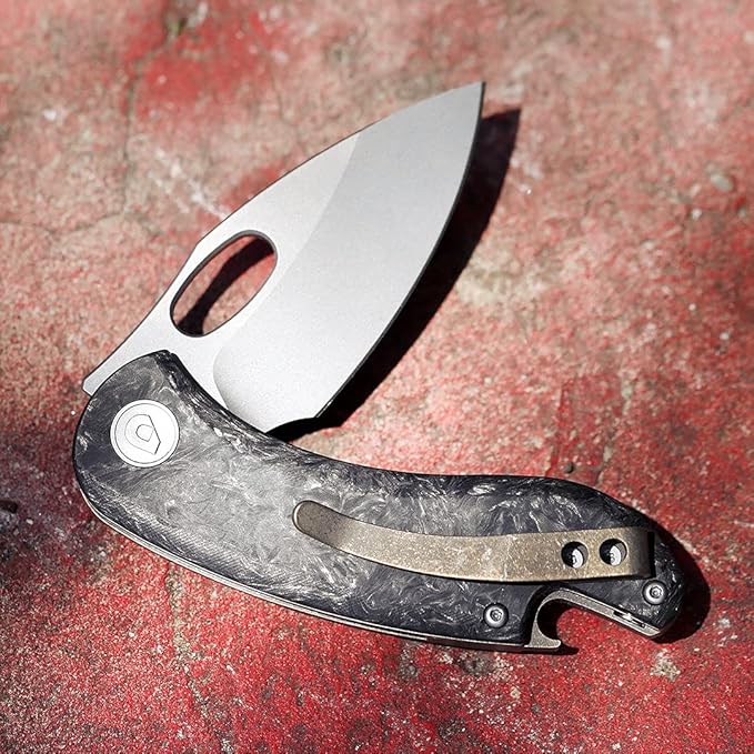Drop + Eric Ochs Otter Titanium Liner Lock EDC Folding Pocket Knife with Integrated Bottle Opener