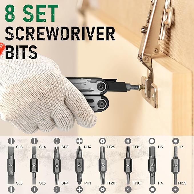 BIBURY Multitool Pliers Pro BI2045, Foldable Multitools with Replaceable Wire Cutters and Saw, Stainless Steel Multi Tool w/Upgraded Scissors and Screwdriver Set, Ideal for Camping, Fishing, Survival