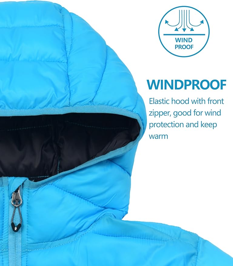 Little Donkey Andy Women's Packable Lightweight Puffer Jacket Hooded Windproof Winter Coat with Recycled Insulation