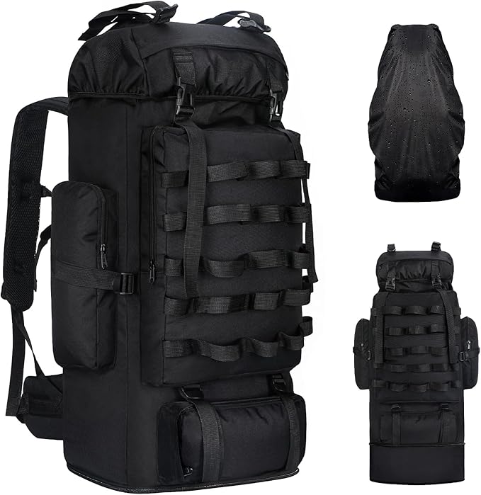 70L/100L Hiking Backpack, Large Camping Backpack with Rain Cover, Waterptoof Military Tactical Backpack, Molle Racksack Backpacking Daypack