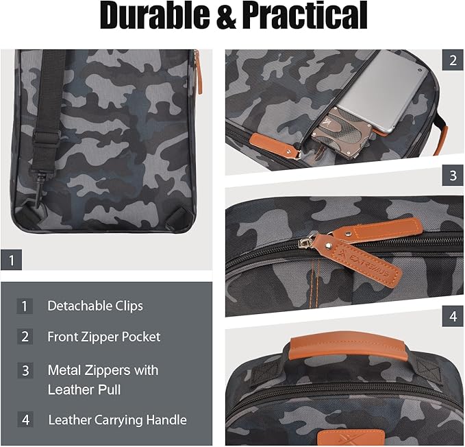 Extremus 27 Pcs Camp Kitchen Cooking Utensil Set Cookware Kit - Travel Organizer Grill Accessories Portable Compact Gear for Backpacking BBQ, Dark Gray Camo
