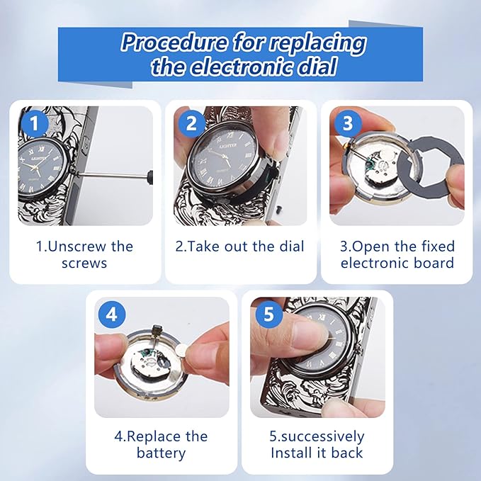 Electric Lighters Rechargeable USB Lighter Flameless Windproof Plasma Arc Lighters with Watch dial Electronic Lighter Candle Unique Fancy Cool Lighters for Candle (Black)