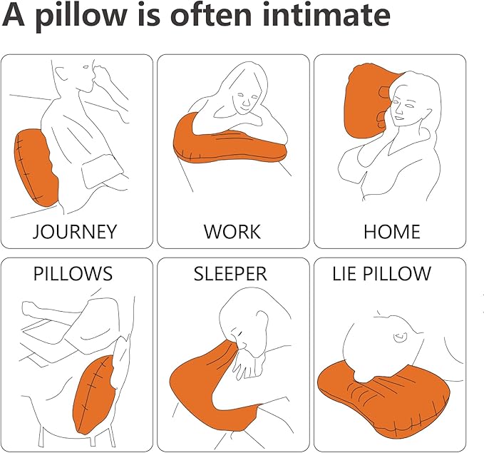 SJC Inflatable Camping Pillow – Ultralight Compact Neck Pillow for Camping Backpacking and Travel Ergonomic Lumbar Support for Sleeping