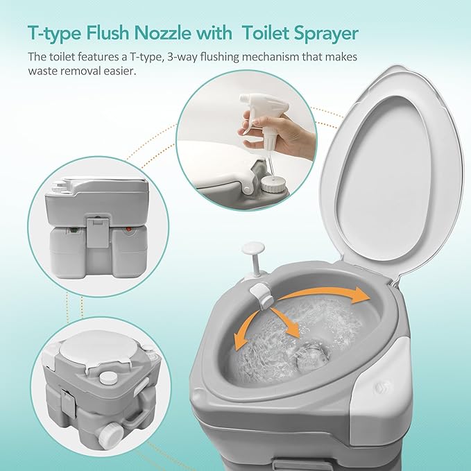 Outdoor Garden Camping Hand Sink with Portable Toilet, Removable Hand Washing Basin Sanitary Ware for RV/Kitchen/Indoor (2023 updated version)