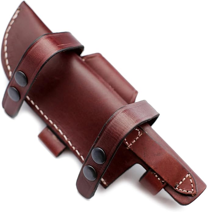 GCS Handmade Brown Leather Sheath Right from Front Vertical - Left from Back Horizontal Knife - GCS 223