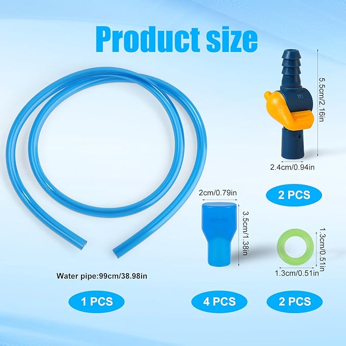 4pcs Bite Valve Replacement for Camelbak, Silicone Mouthpiece Nozzle Replacement with 2 Pass-Through Connectors, 2 O-Rings, Water Hose for Camelbak Hydration Bladder Cycling Camping Supplies