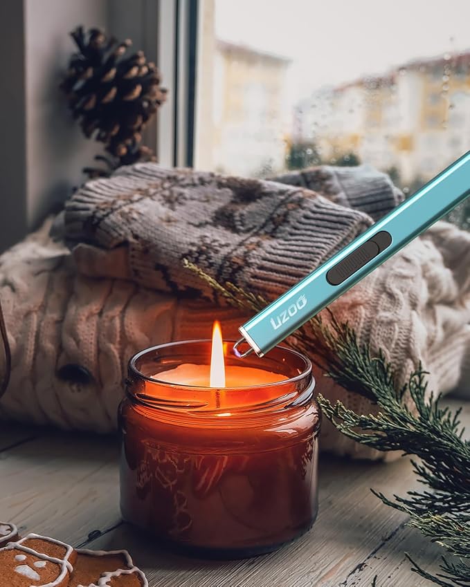 Rechargeable Electric Lighter Candle Lighter Flexible Neck Flameless Grill Long Lighters for Candle Aromatherapy Camping BBQ Gas Stoves (Blue)