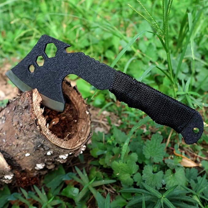 Lightweight Tactical Hatchets Small Camping Backpacking Axe with Nylon Fiber Handle for Bushcraft Outdoor Survival Hiking with 3 Hex Wrenches and Bottle Opener-2 Pack