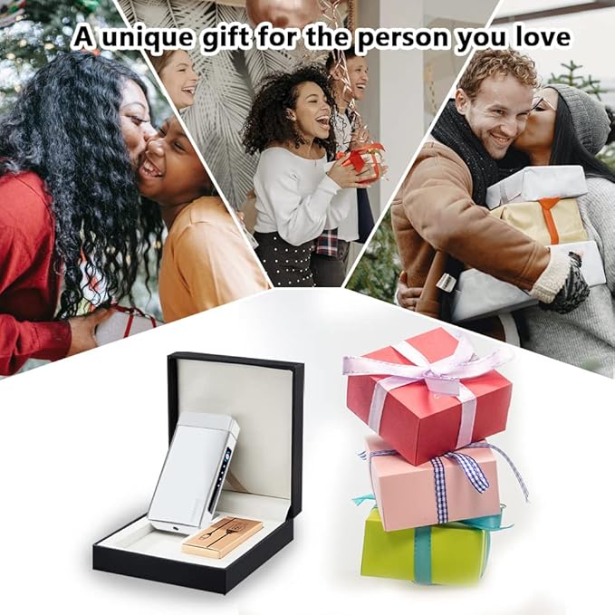 Arc Lighter Rechargeable Electric Lighter Plasma USB Lighter High Power Torch Electronic Lighter Cool Windproof Candle Lighter with Battery Indicator for Candles, Fireworks, Incense (Sliver)