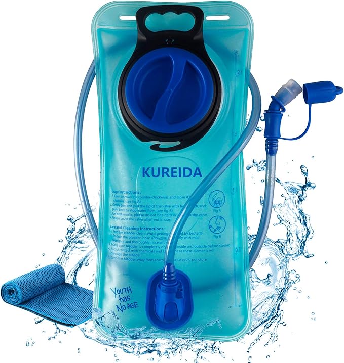 Hydration Bladder 2 Liter Leak Proof Water Reservoir,BPA Free,Wide Opening, Military Water Bladder Combined with Hydration Backpacks for Biking Hiking Running Camping Climbing.