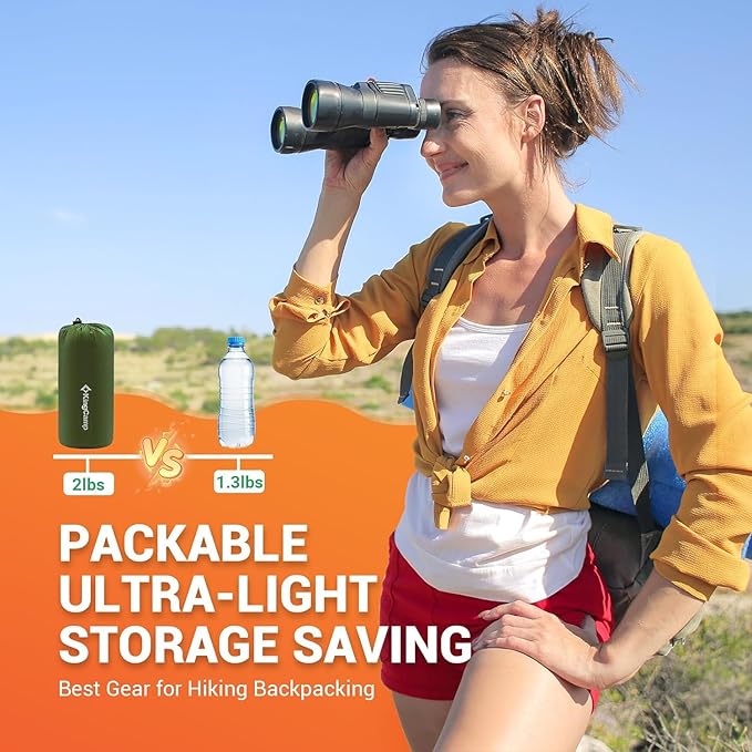 KingCamp Sleeping Pads for Camping, Self Inflating Camping Mattress with Built-in Foot Pump, Connectable Durable Inflatable Sleeping Mat with Pillow, Compact Camping Air Mattress for Camping Hiking