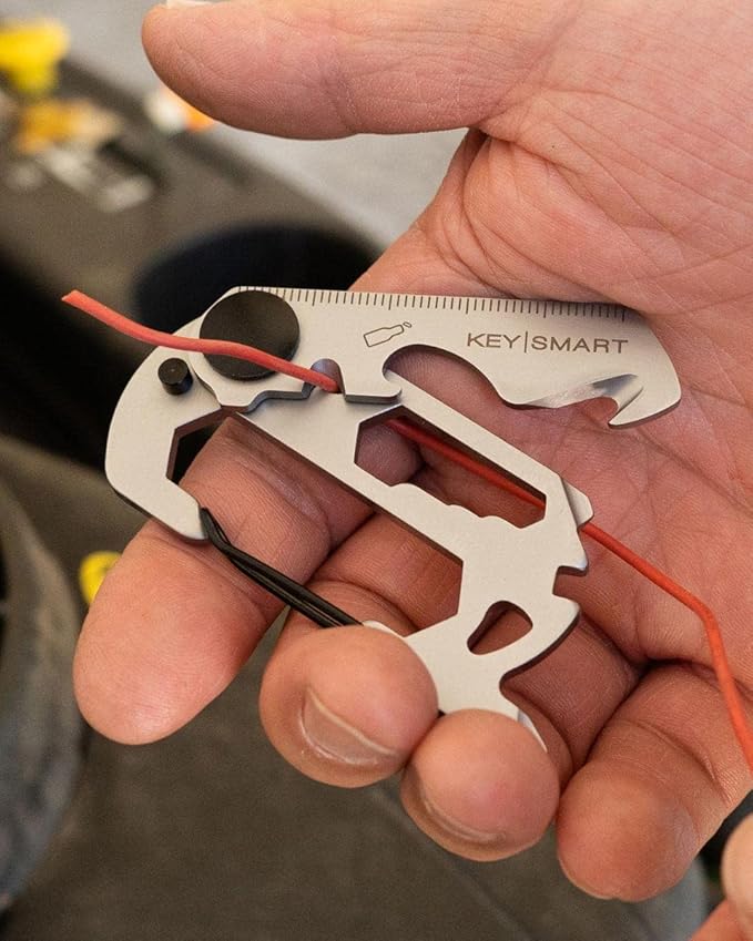 KeySmart AllTul Vulture - 10-in-1 keychain multitool with Bottle Opener, Wrench, Carabiner, Philips Head, Wire Cutter, Flat Head, Spoke, Cutter, Ruler and Keyring Hole, Tool for Camping, Fishing Etc.