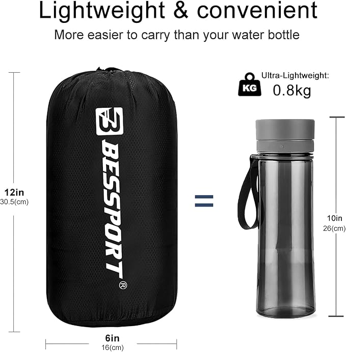 Bessport Camping Blanket Warm & Lightweight-800g, Quilted with Extra Thick Fleece Throw Blanket, Great for Camping, Outdoors, Hiking, Beach