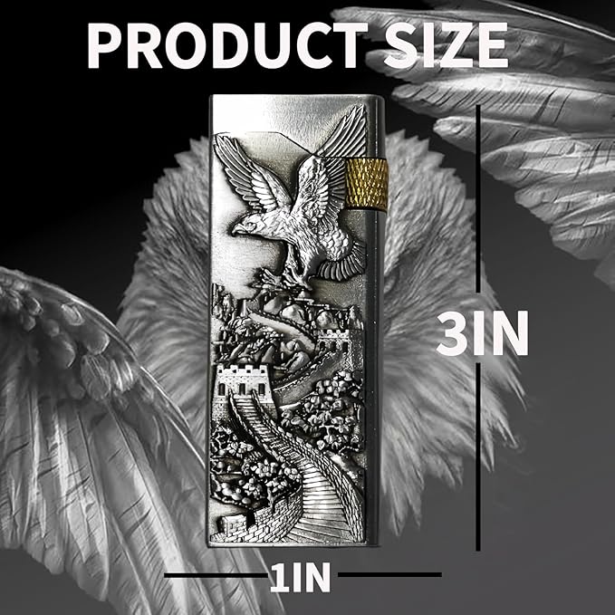 Cool Jet Torch Lighter Fun Refillable Butane Lighter Adjustable Windproof Unique Gifts for Men/Women,Fireplace Candle Camping BBQ (without Butane Gas) (01)