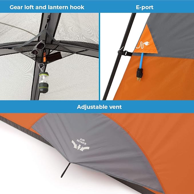 CORE Tent for Family Camping | 4 Person & 6 Person Portable Camp Tent with Carry Bag for Outdoor Car Camping | Included Gear Loft Organizer for Camp Accessories
