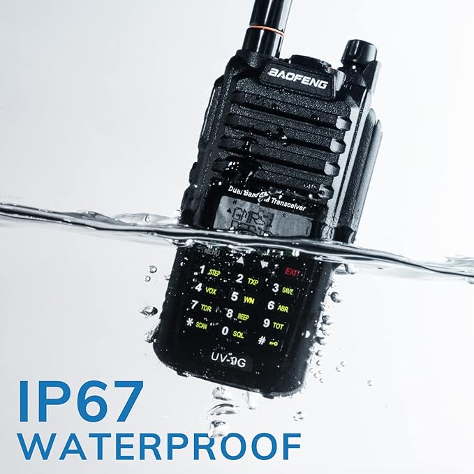 Baofeng UV-9G GMRS Radio (2 Pack), IP67 Waterproof Outdoors Two Way Radios, Long Range Rechargeable with Programming Cable and RA-MD2 Antennas, GMRS Repeater Capable, Support Chirp