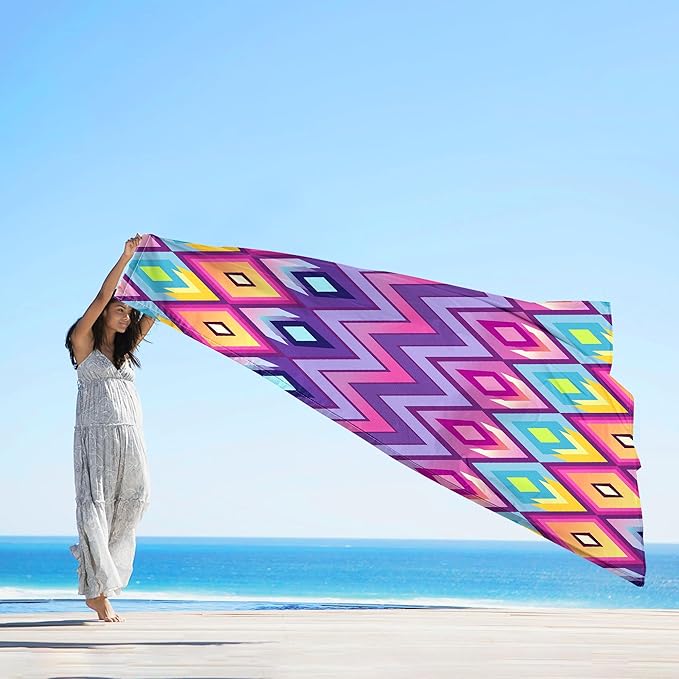 Large Oversized Beach Blanket, Sandproof Waterproof Beach Mat for 4-6 People with 4 Stakes, Polyester Lightweight Picnic Blanket Beach Accessories for Outdoor Travel Camping Hiking