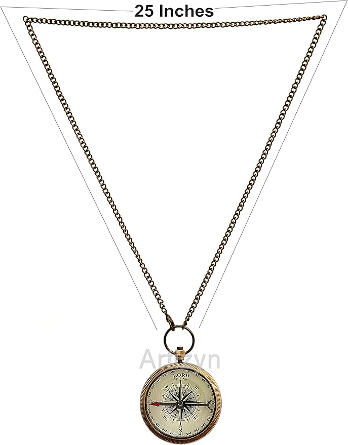 Brass Compass Engraved with Bible Scripture God is with You Wherever You Go Joshua 1:9 Religious Gift, Directional Magnetic Compass with Chain & Leather Carry Case, Baptism Gifts, Confirmation Gifts