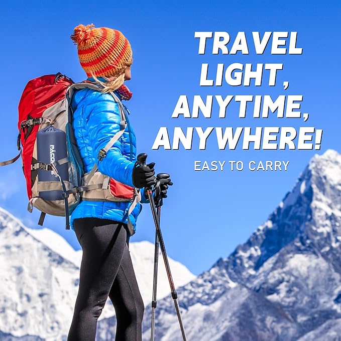 Camping Sleeping Pad, Ultra Light Camping Pad with Pillow Built-in Foot Pump Inflatable Sleeping Pad Compact and Lightweight Air Mat (Blue)