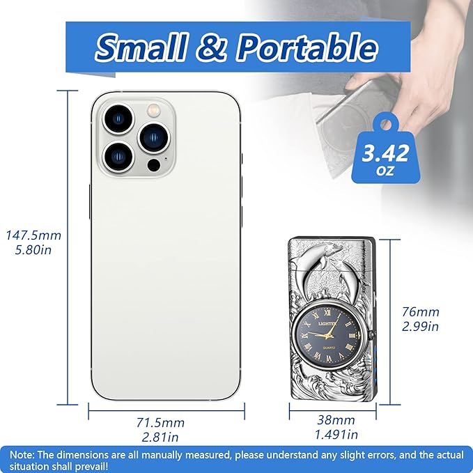 Gifts for Him Electric Lighters USB Type C Rechargeable Electronic Lighter Windproof Plasma Lighter with Safety Switch,Gifts for Men (Silver)