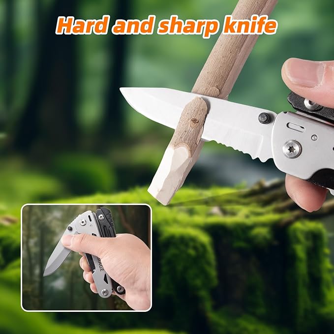 Multitool Pliers 19-in-1 Stainless Steel Multi Tool Pocket Knife with Detachable Scissors Foldable Multitools with Saw Bottle Opener Screwdrivers for Outdoor Survival Camping Hiking Gift for man Dad