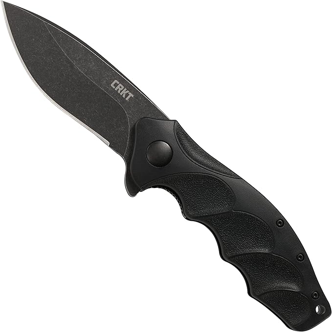 CRKT Foresight EDC Assisted Folding Pocket Knife: Urban Everyday Carry, Black Blade, IKBS Ball Bearing Pivot, Liner Lock, Grooved Glass Reinforced Nylon Handle, Deep Carry Pocket Clip K221KKP
