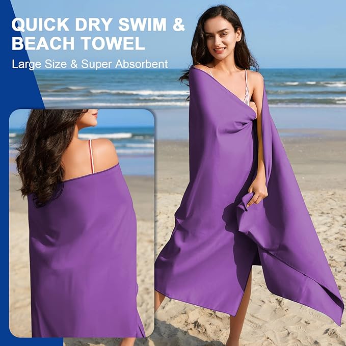 Your Choice Microfiber Travel Towel, Fast Drying Towel for Camping, Travel, Beach, Gym, Backpacking, Sports and Swimming. Sweat Absorbent, Lightweight and Ultra Compact