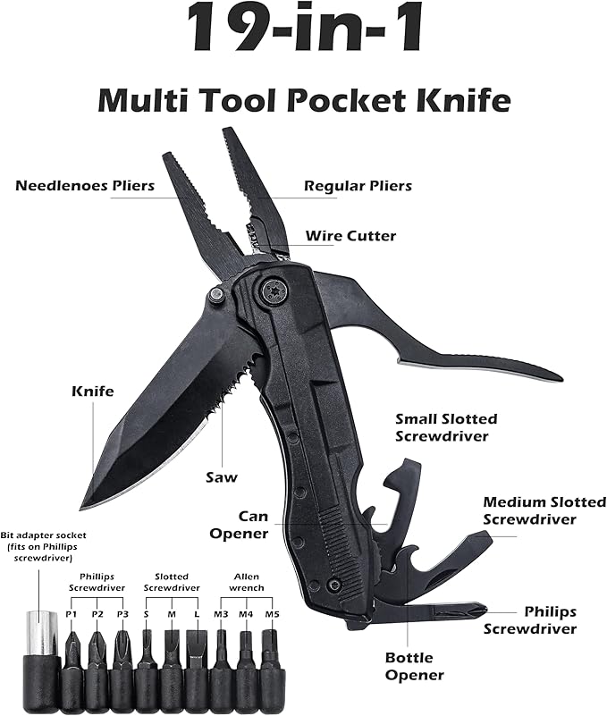 Rush Deer Pocket Knife - Folding EDC Multitool for Men, Small and Versatile Camping, Fishing, and Hiking Accessories Set
