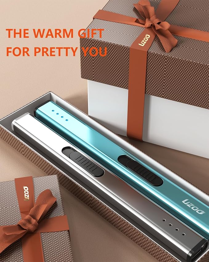 Rechargeable Electric Lighter Candle Lighter Flexible Neck Flameless Grill Long Lighters for Candle Aromatherapy Camping BBQ Gas Stoves (Blue)