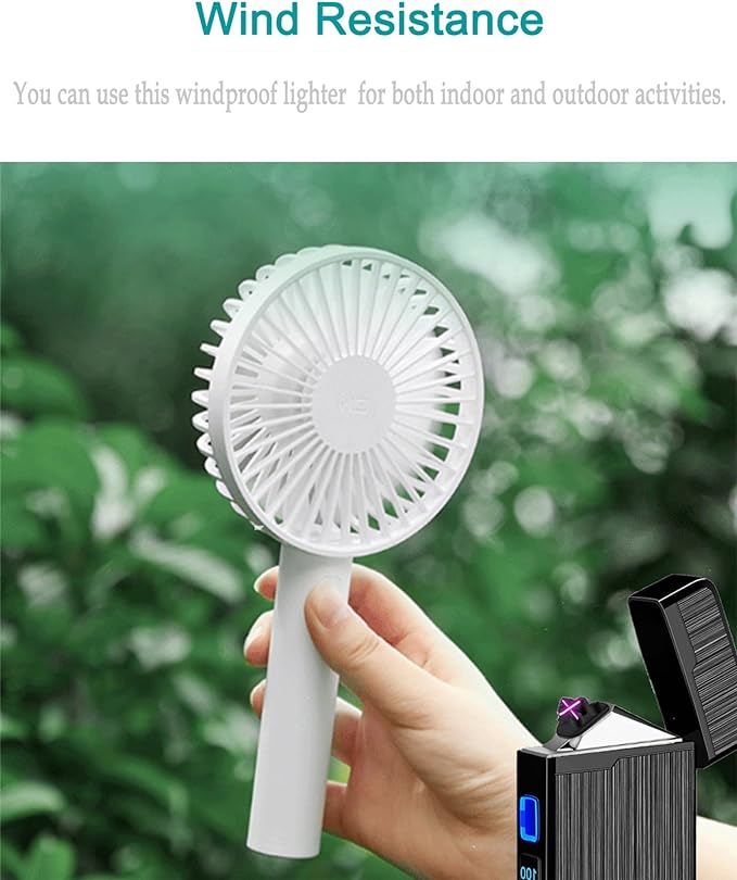 Electric Lighter, USB Rechargeable Lighter, Plasma Dual Arc Lighter, Windproof Flameless Lighter, Pocket Metal Lighter with LED Battery Indication for Candles, Incense, Camping (220mAh, Black)