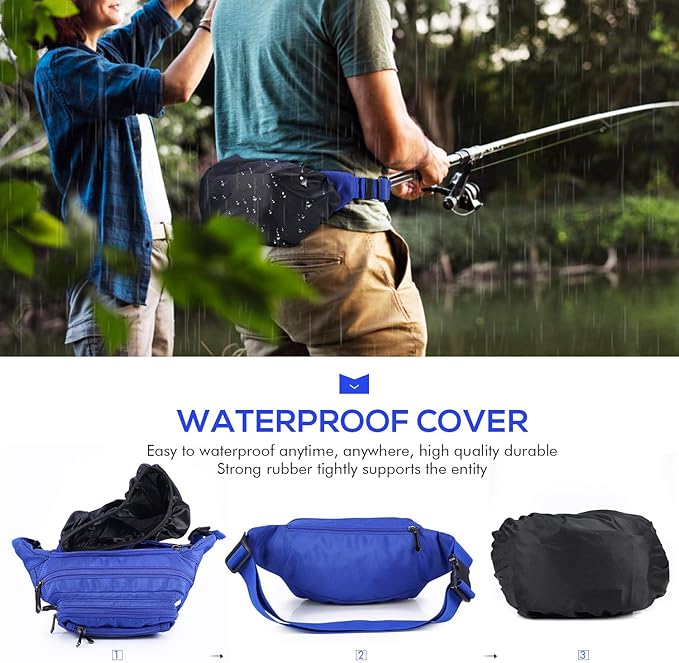 CXWMZY Fanny Packs For Women & Men Waist Pack Hip Bum Bag with Multi-Pockets Large Capacity Waterproof Casual Bum Bag for Disney Traveling Casual Cycling Running Hiking