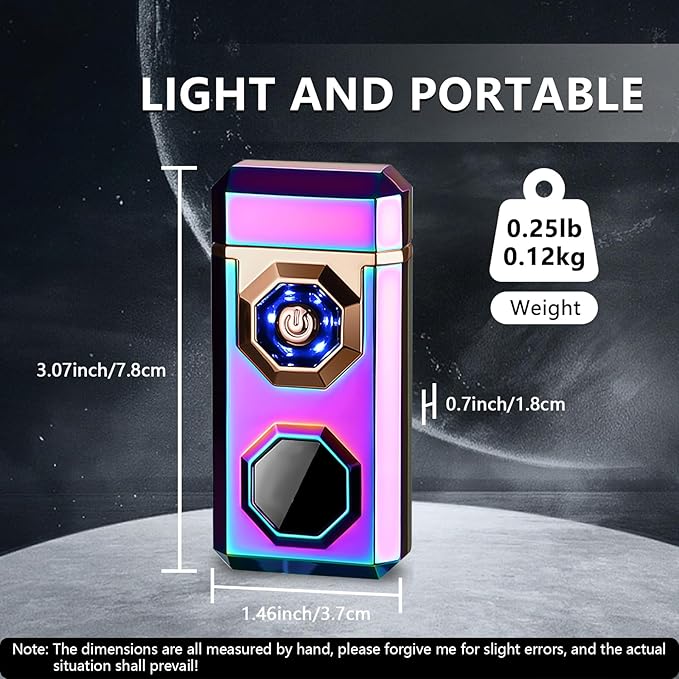 SKRFIRE Electric Lighter Rechargeable USB C Arc Plasma Lighter High Power Flame Cool Lighter Windproof Electronic Candle Lighter with LED Flashlight for Candle, Firework, Incense (Color)
