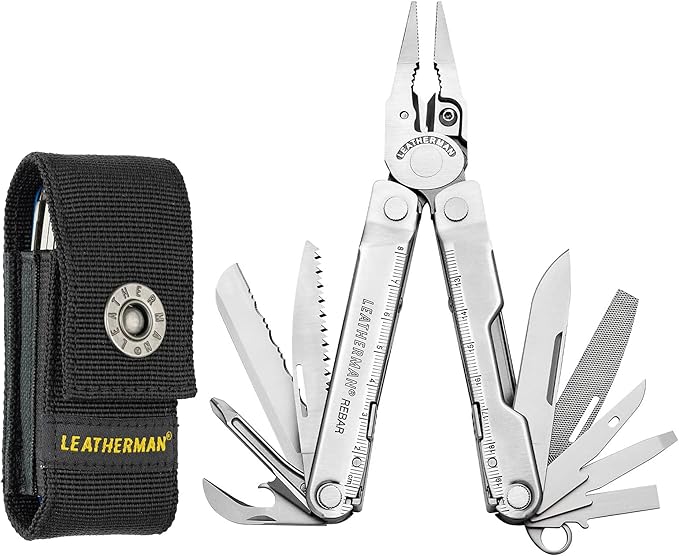 LEATHERMAN, Rebar Multitool with Premium Replaceable Wire Cutters and Saw, Stainless Steel with Nylon Sheath