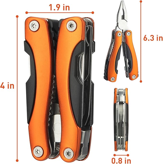 Dad Birthday Gift, Multi Tool, Multitool, Fathers Gifts, Pocket Knife, Multitool Pliers, Camping Knife with Holster and Nylon Sheath for Outdoor, Fishing, Hunting, Hiking by WIWUE GUO