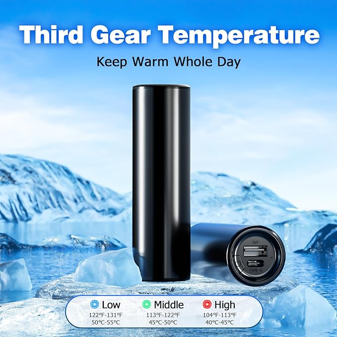 Hand Warmers Rechargeable, 1 Pack 8000mAh, Electric Portable Pocket Hand Warmer, 2 in 1 Hand Warmers and USB C Power Bank, Great Winter Warm Gifts for Ourdoor, Camping, Hunting, Girls