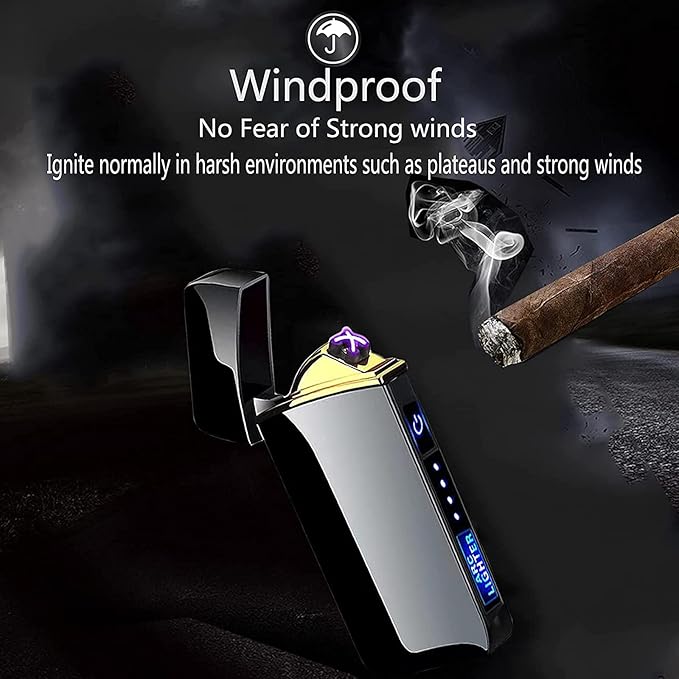 Arc Lighter, Smart Electric Lighter, USB Rechargeable Lighter Windproof Flameless Lighter Lightweight Plasma Lighter for Fire,BBQs,Fireworks,Candle,Camping - Outdoors Indoors (T3 Black Dragon)